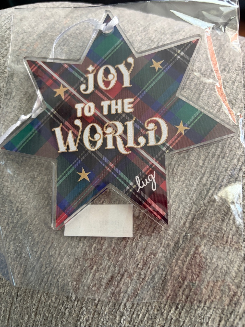 LUG TARTAN PLAID NWT 'Joy to the World' Star Ornament